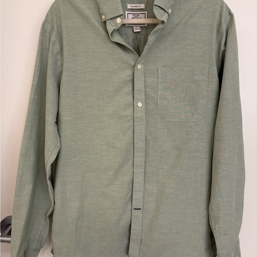 JOS. A. BANK Men's 1905 TAILORED FIT GREEN DRESS SHIRT Medium